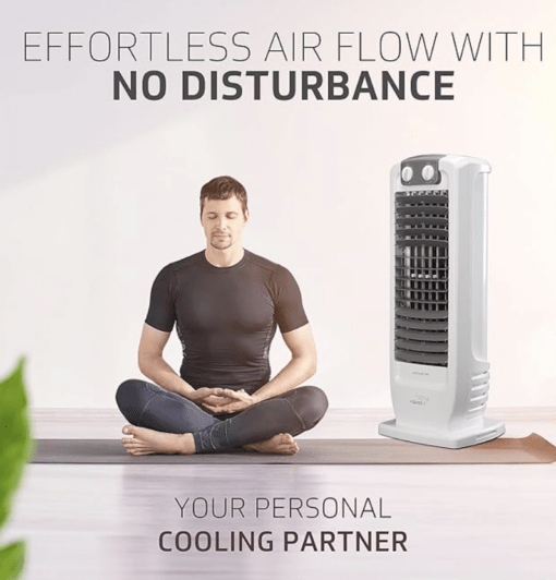 V-Guard Veemagik Neo 17' (43.5cm) Tower Fan | 1300 RPM, 2401 CFM Air Flow | Grey White - Image 7